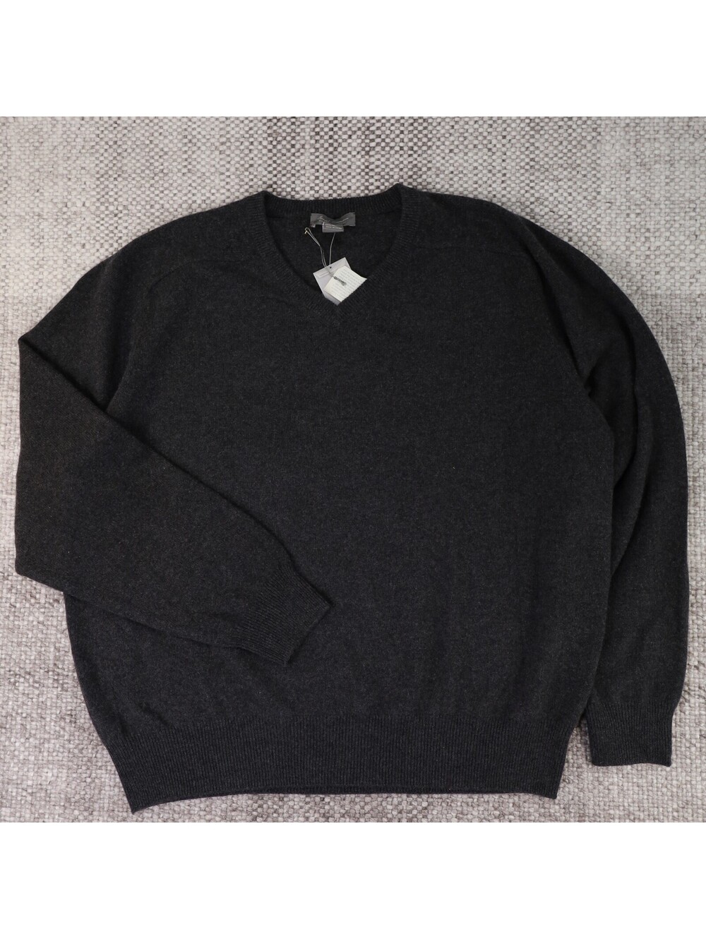 Daniel Cremieux Signature Collection 100% Cashmere V-Neck Sweater XXL Gray